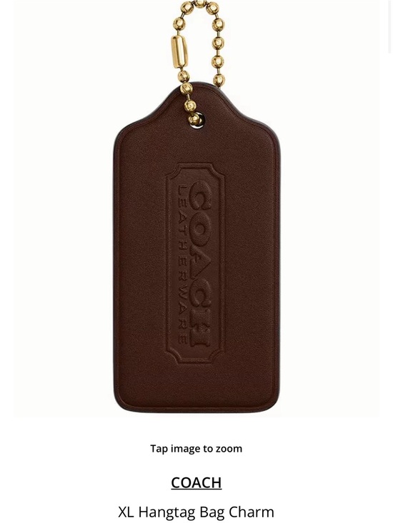 Coach Other - COACH XL Brown Leather Hangtag Bag Charm